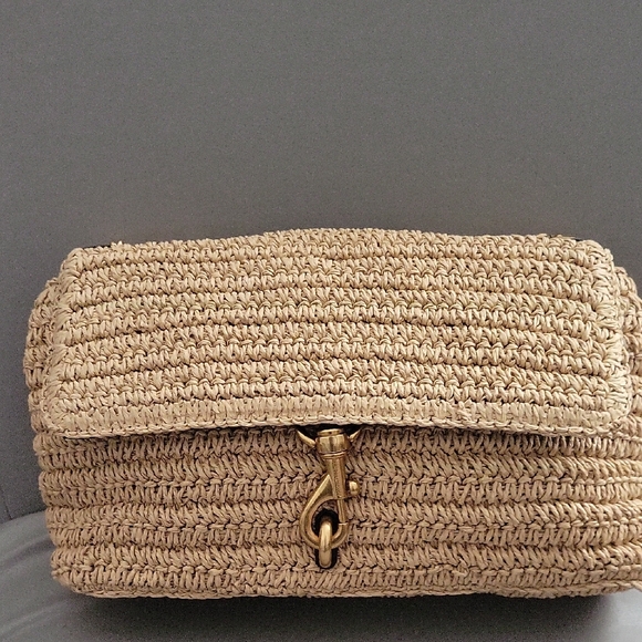 Rebecca Minkoff Tan Woven Crossbody Bag - Picture 1 of 3